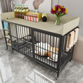 Large Heavy Duty Dog Crates with Storage Rack and Drawers