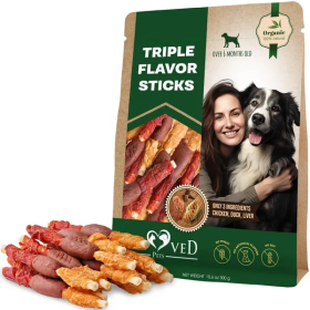Triple Flavor Rawhide Dog Treats