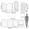 80" x 27.5" Arched Folding Freestanding Dog Gates - White