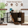 2-in-1 Furniture Style Dog Crates - Coffee