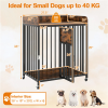 2-in-1 Furniture Style Dog Crates with Lockable Wheels