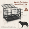 38 Inch Foldable Heavy-Duty Metal Dog Cage with Lockable Rolling Casters