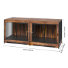 75" Furniture Style Dog Crates with Divider & Double Doors - Brown