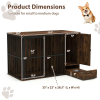 2-in-1 Furniture Style Dog Crates - Coffee