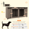 71" Furniture Style Dog Crates with Removable Divider - Walnut