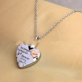 Memorial Relatives Pet Ashes Necklace Heart-shaped Cremains Pendant