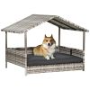 Covered Dog Beds Outdoor Bed - Charcoal