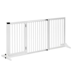 65" x 28" Retracable Freestanding Dog Gates - White