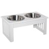 Wooden Elevated Dog Bowls with Non-Slip Base