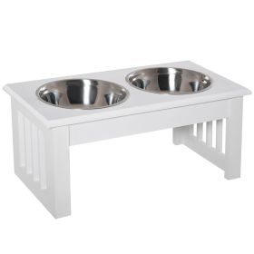 Wooden Elevated Dog Bowls with Non-Slip Base