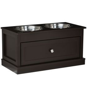 Double Elevated Dog Bowls - Brown