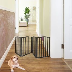 72" x 32" Arched Freestanding Dog Gates - Brown
