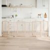 6 Panel Freestanding Dog Gates - Natural Wood