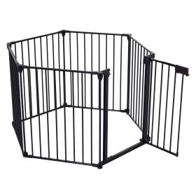 150" 6 Panel Adjustable Freestanding Dog Gates