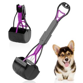 Portable Dog Pooper Scooper for All Surfaces, 23 Inch Long. Pink Pooper Scooper for Small Dog, Cat. Non-Breakable Plastic Dog Poop Picker Upper with S