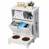 Elevated Dog Bowls with 2 Stainless Steel Bowls and Storage