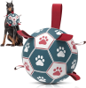 Dog Fetch Toys - 10" Soccer Ball with Straps