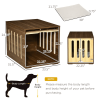 Elegant Furniture Style Dog Crates with Plush Cushion - Brown