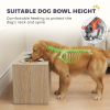 Elevated Dog Bowls with Storage Cabinet and Slow Feeder - Oak