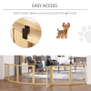 6-Panel Natural Wood Folding Freestanding Dog Gates
