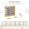 6-Panel Natural Wood Folding Freestanding Dog Gates