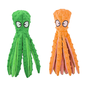 2Pcs Interactive Dog Plush Toys (Color2: Green and Orange)