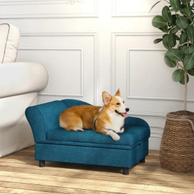 Sofa Dog Beds With Storage (Color: Navy Blue)