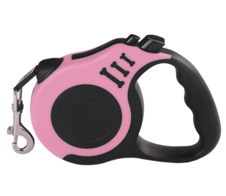 16.5FT Automatic Retractable Dog Leash (Color: Pink)