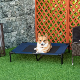 Cooling Raised Dog Cot (Color: Blue)