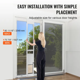 76-81 Inch Adjustable Slider Doggie Door Panel (Size: Small)