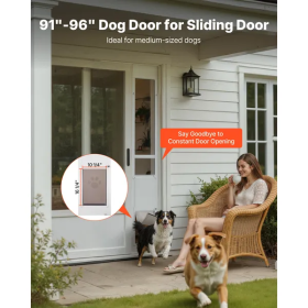 91-96 Inch Adjustable Slider Doggie Door Panel (Size: Medium)
