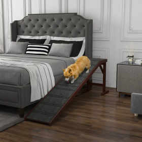 Non-Slip Dog Ramp (Color: Brown, Size: Large)