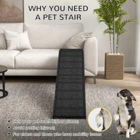 Non-Slip Dog Ramp (Color: Black, Size: Large)