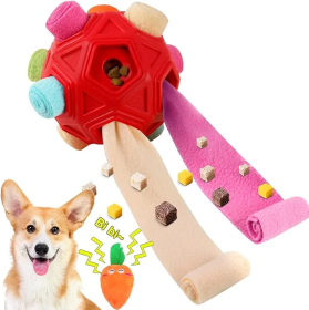 Interactive Snuffle Ball Dog Treat Dispenser (Color2: Red/Pink)