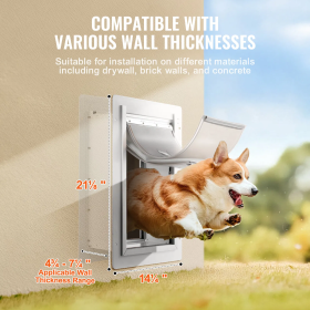 Thru-Wall Doggie Doors with Lock (Sizes: Large)
