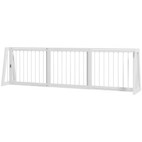 75" x 22" Retracable Freestanding Dog Gates (Color: White)
