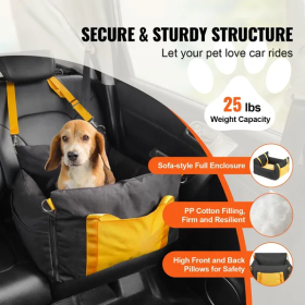 Small Booster Dog Car Seat (Color: Black/Yellow)