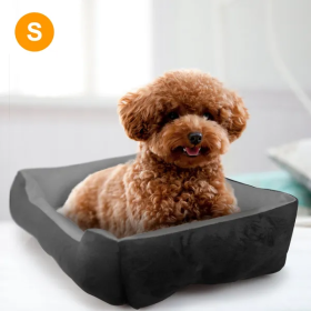 Soft Fleece Dog Nesting Bed (Color: Black)