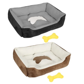 Soft Fleece Dog Nesting Bed (Color: Brown)