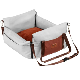 Small Booster Dog Car Seats up to 25lbs - Black (Color: Grey/Red)