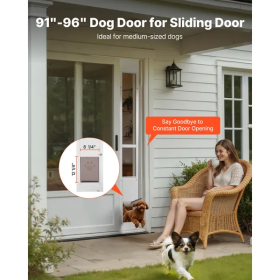 91-96 Inch Adjustable Slider Doggie Door Panel (Size: Small)