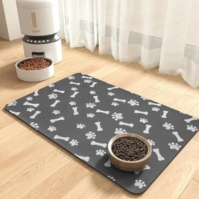 Dog Food Mat (Color2: Prints and Bones)