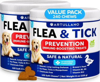 Flea and Tick Prevention Supplements for Dogs (Count: 240 Chews)