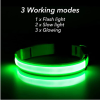 Waterproof Adjustable LED Flat Dog Collar