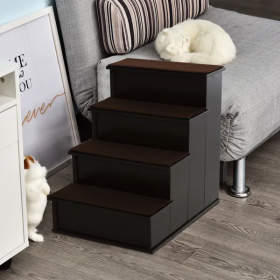 21 Inch Dog Stairs (Color: Black)