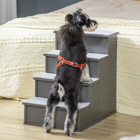 21 Inch Dog Stairs (Color: Grey)