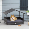 Elevated Covered Wicker Dog Bed