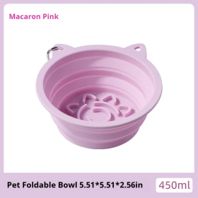 3-in-1 Collapsible Dog Travel Bowl (Color: Purple, Capacity: 650 mL)