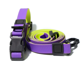 Waterproof Wear-Resistant & Tear-Proof Dog Walking Set (Color2: Purple/Yellow, Size: Small)