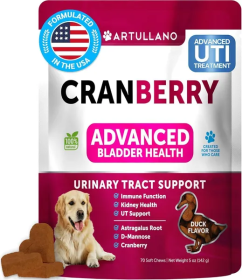 Cranberry Urinary Tract Supplements for Dogs (Count: 70 Chews)